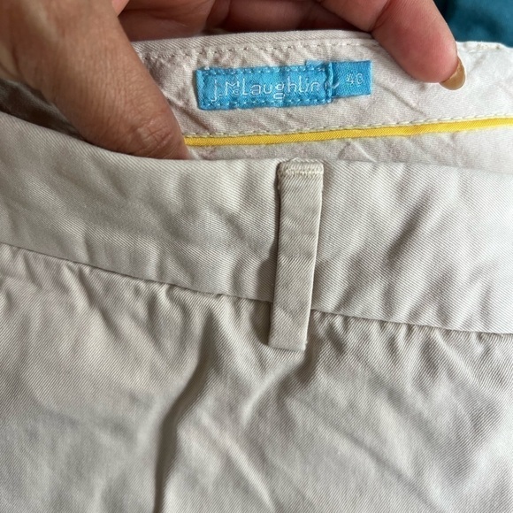 J McLaughlin Shorts Mens Size 40 Solid Khaki Flat Front Cotton Chino academia E - Picture 2 of 10